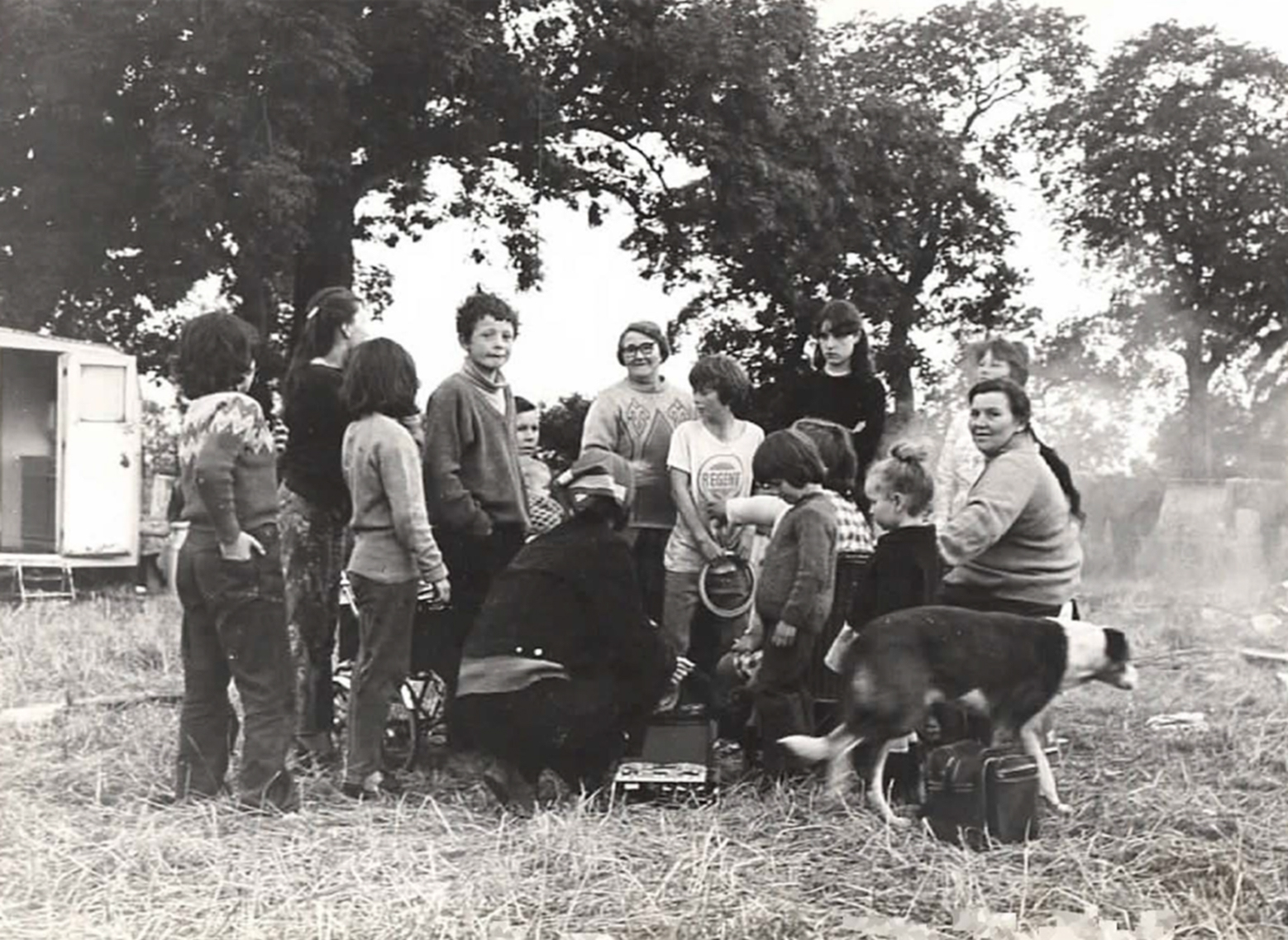 Marita Kruijswijk and Rokus De Groot recording Travellers at Marshall's Farm, 28th July 1971